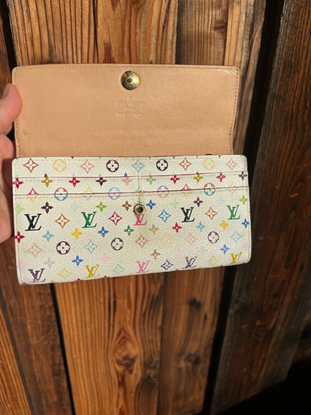 Louis Vuitton White Monogram Multicolor Sarah Wallet - Picture 3 of 10